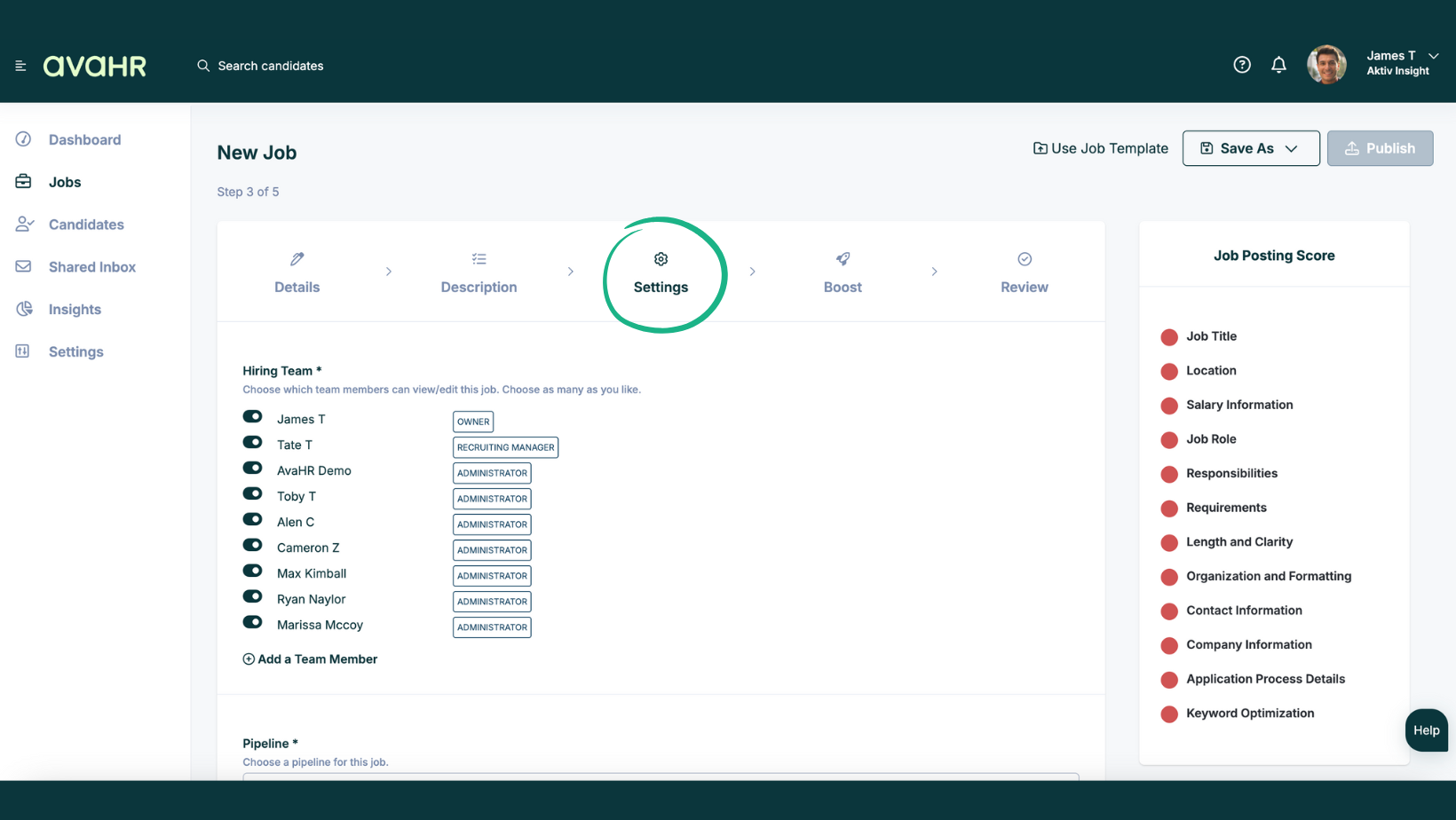 Customizing the Job Application Form