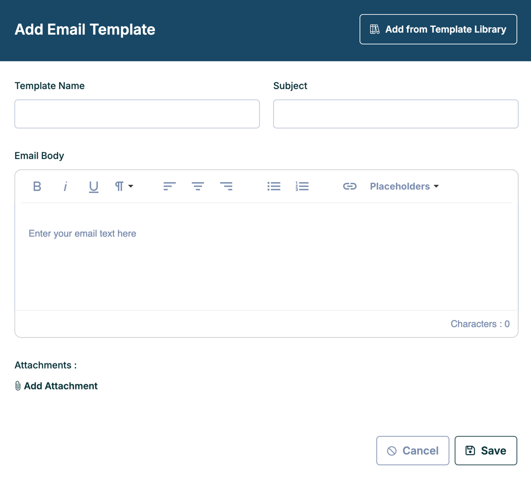 Creating an Email Template